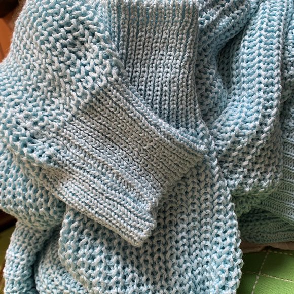 Sweater, Italy M, blue sky. 50% Cotton, 50% Acrylic. - Picture 9 of 16